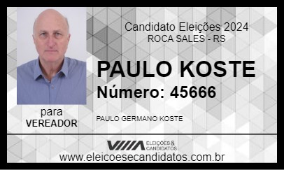 Candidato PAULO KOSTE 2024 - ROCA SALES - Eleições