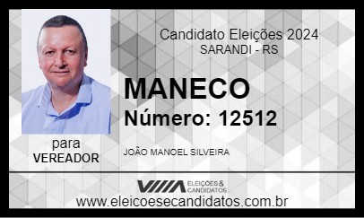 Candidato MANECO 2024 - SARANDI - Eleições