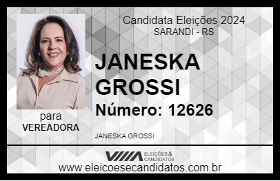 Candidato JANESKA GROSSI 2024 - SARANDI - Eleições