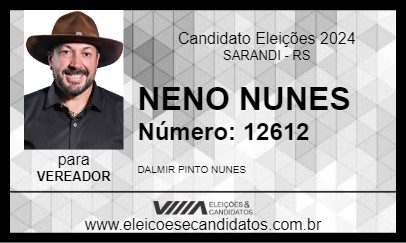 Candidato NENO NUNES 2024 - SARANDI - Eleições