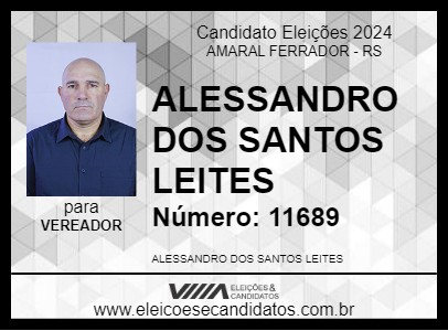 Candidato ALESSANDRO DOS SANTOS LEITES 2024 - AMARAL FERRADOR - Eleições