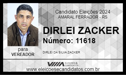 Candidato DIRLEI ZACKER 2024 - AMARAL FERRADOR - Eleições