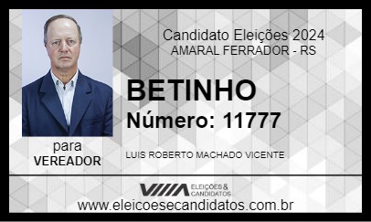 Candidato BETINHO 2024 - AMARAL FERRADOR - Eleições