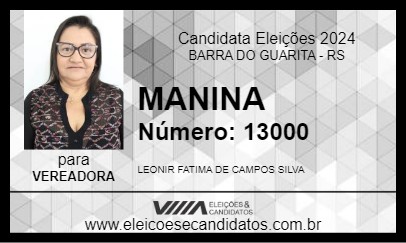 Candidato MANINA 2024 - BARRA DO GUARITA - Eleições