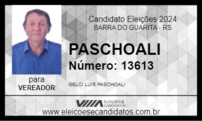 Candidato PASCHOALI 2024 - BARRA DO GUARITA - Eleições