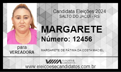 Candidato MARGARETE 2024 - SALTO DO JACUÍ - Eleições