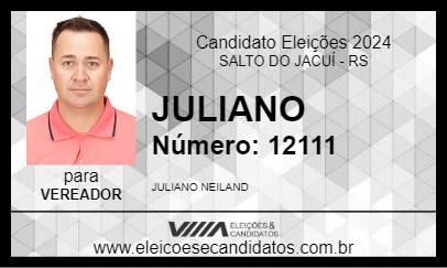 Candidato JULIANO 2024 - SALTO DO JACUÍ - Eleições