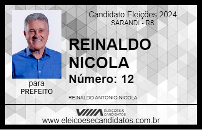 Candidato REINALDO NICOLA 2024 - SARANDI - Eleições