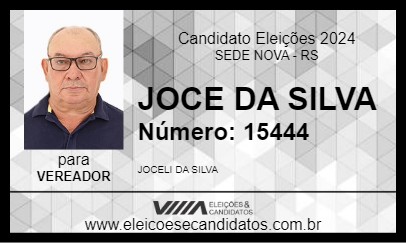 Candidato JOCE DA SILVA 2024 - SEDE NOVA - Eleições