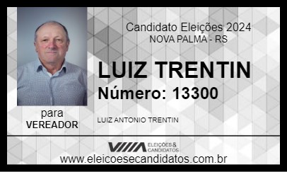 Candidato LUIZ TRENTIN 2024 - NOVA PALMA - Eleições