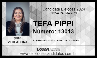 Candidato TEFA PIPPI 2024 - NOVA PALMA - Eleições