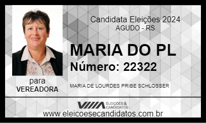 Candidato MARIA DO PL 2024 - AGUDO - Eleições