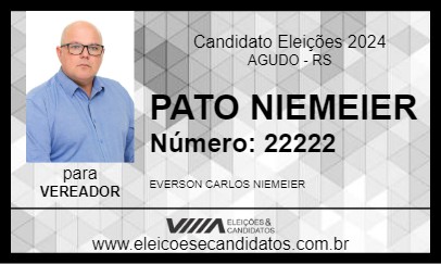 Candidato PATO NIEMEIER 2024 - AGUDO - Eleições