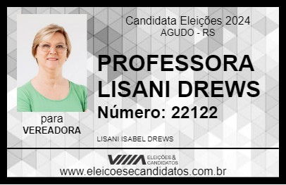 Candidato PROFESSORA LISANI DREWS 2024 - AGUDO - Eleições