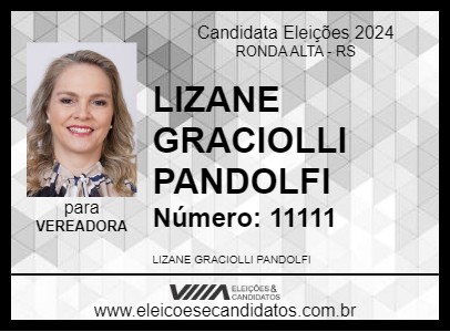 Candidato LIZANE GRACIOLLI PANDOLFI 2024 - RONDA ALTA - Eleições