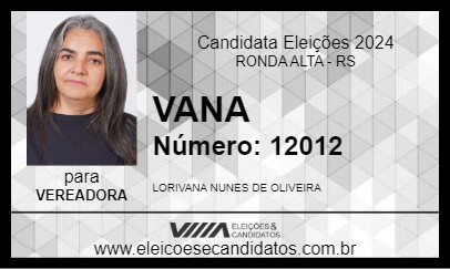 Candidato VANA 2024 - RONDA ALTA - Eleições