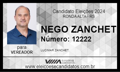 Candidato NEGO ZANCHET 2024 - RONDA ALTA - Eleições