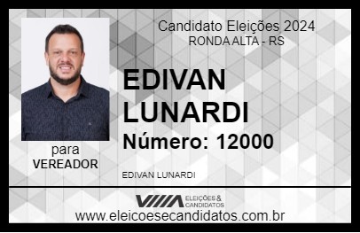 Candidato EDIVAN LUNARDI 2024 - RONDA ALTA - Eleições