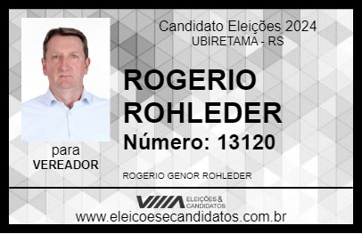 Candidato ROGERIO ROHLEDER 2024 - UBIRETAMA - Eleições