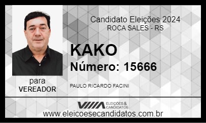 Candidato KAKO 2024 - ROCA SALES - Eleições