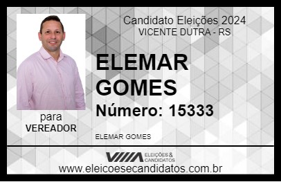 Candidato ELEMAR GOMES 2024 - VICENTE DUTRA - Eleições