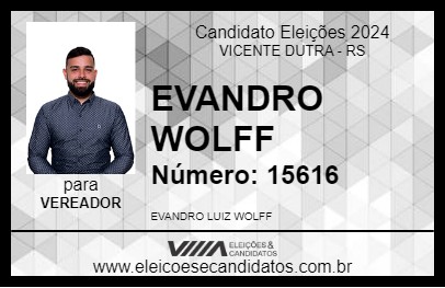 Candidato EVANDRO WOLFF 2024 - VICENTE DUTRA - Eleições