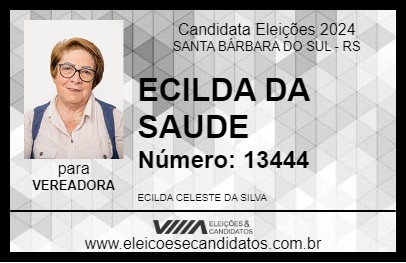 Candidato ECILDA DA SAUDE 2024 - SANTA BÁRBARA DO SUL - Eleições