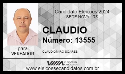 Candidato CLAUDIO 2024 - SEDE NOVA - Eleições