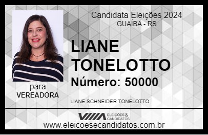 Candidato LIANE TONELOTTO 2024 - GUAÍBA - Eleições