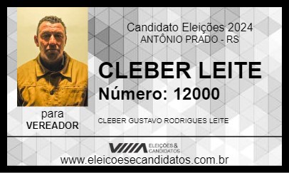 Candidato CLEBER LEITE 2024 - ANTÔNIO PRADO - Eleições