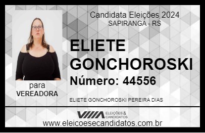 Candidato ELIETE GONCHOROSKI 2024 - SAPIRANGA - Eleições