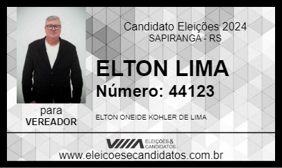 Candidato ELTON LIMA 2024 - SAPIRANGA - Eleições