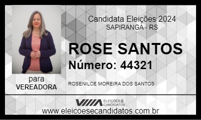 Candidato ROSE SANTOS 2024 - SAPIRANGA - Eleições