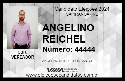 Candidato ANGELINO REICHEL 2024 - SAPIRANGA - Eleições