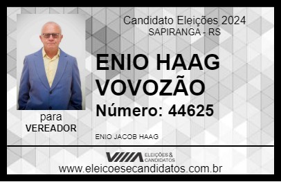 Candidato ENIO HAAG VOVOZÃO 2024 - SAPIRANGA - Eleições