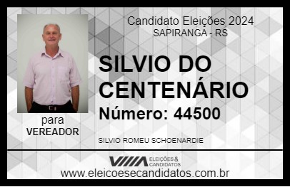 Candidato SILVIO DO CENTENÁRIO 2024 - SAPIRANGA - Eleições