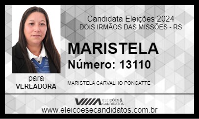 Candidato MARISTELA 2024 - DOIS IRMÃOS DAS MISSÕES - Eleições