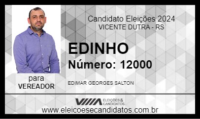 Candidato EDINHO 2024 - VICENTE DUTRA - Eleições