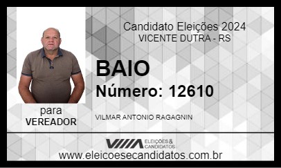 Candidato BAIO 2024 - VICENTE DUTRA - Eleições