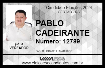 Candidato PABLO CADEIRANTE 2024 - SERTÃO - Eleições