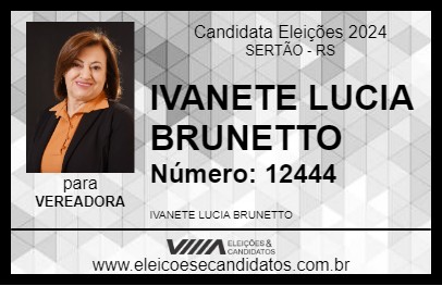 Candidato IVANETE LUCIA BRUNETTO 2024 - SERTÃO - Eleições