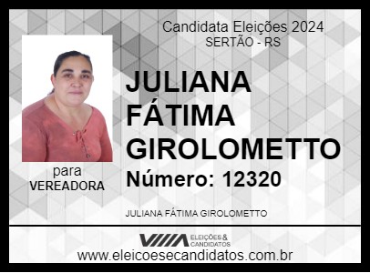 Candidato JULIANA FÁTIMA GIROLOMETTO 2024 - SERTÃO - Eleições