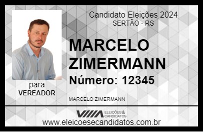 Candidato MARCELO ZIMERMANN 2024 - SERTÃO - Eleições