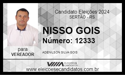 Candidato NISSO GOIS 2024 - SERTÃO - Eleições