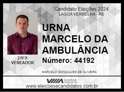 Candidato MARCELO DA AMBULÂNCIA 2024 - LAGOA VERMELHA - Eleições