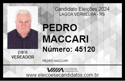 Candidato PEDRO MACARI 2024 - LAGOA VERMELHA - Eleições