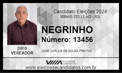 Candidato NEGRINHO 2024 - MINAS DO LEÃO - Eleições