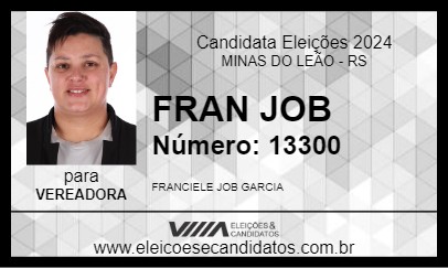 Candidato FRAN JOB 2024 - MINAS DO LEÃO - Eleições