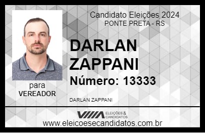 Candidato DARLAN ZAPPANI 2024 - PONTE PRETA - Eleições