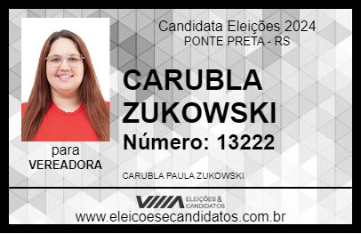 Candidato CARUBLA ZUKOWSKI 2024 - PONTE PRETA - Eleições